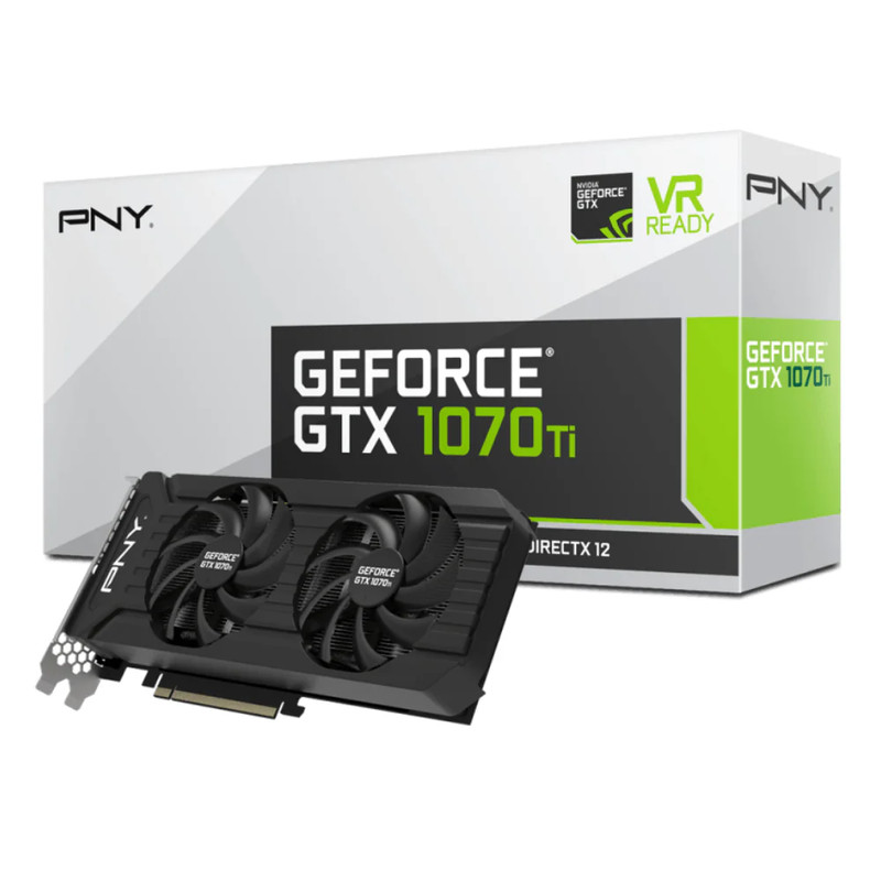 PNY GeForce GTX 1070 Ti XLR8 Gaming OC 8GB GDDR6 PCI-E Gen 4x4 - Graphics Card - كرت الشاشة